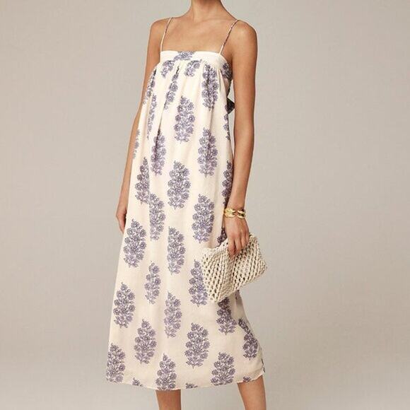 J. Crew Dresses & Skirts - J. Crew Cream Maxi Dress with Purple Floral Print